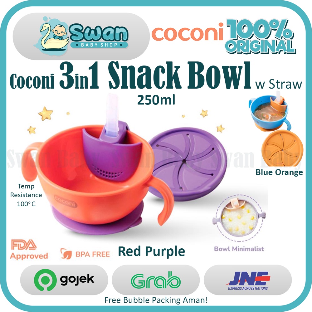 Coconi Baby 3 in 1 Snack Bowl / Wadah Penyimpanan