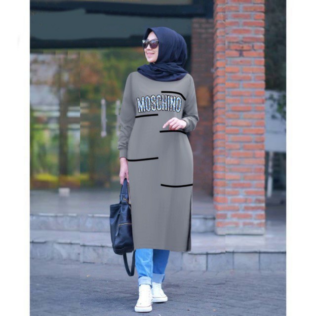 COD TUNIK XXL FASHION MUSLIM MOSCHINQ ATASAN MUSLIM WANITA