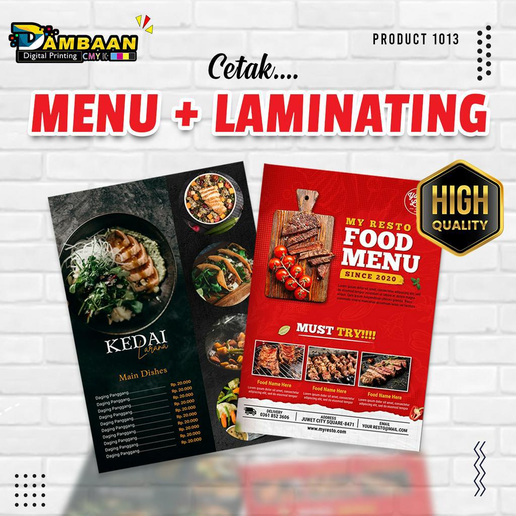 

CETAK MENU LAMIT UKURAN A4 | MENU CAFE & RESTO | FREE DESIGN | Minimal Pesanan 4 Pcs