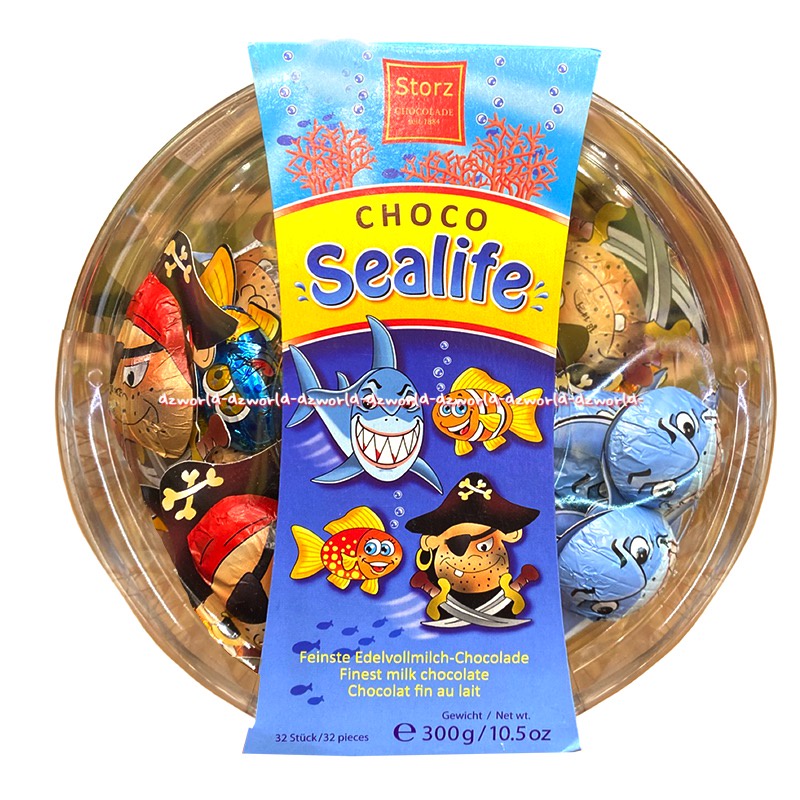 Storz Chocolade Choco Sealife 300gr Cokelat Susu Aneka Bentuk Ikan Paus Shark Pirates Bajak Laut Coklat Cholate Stor