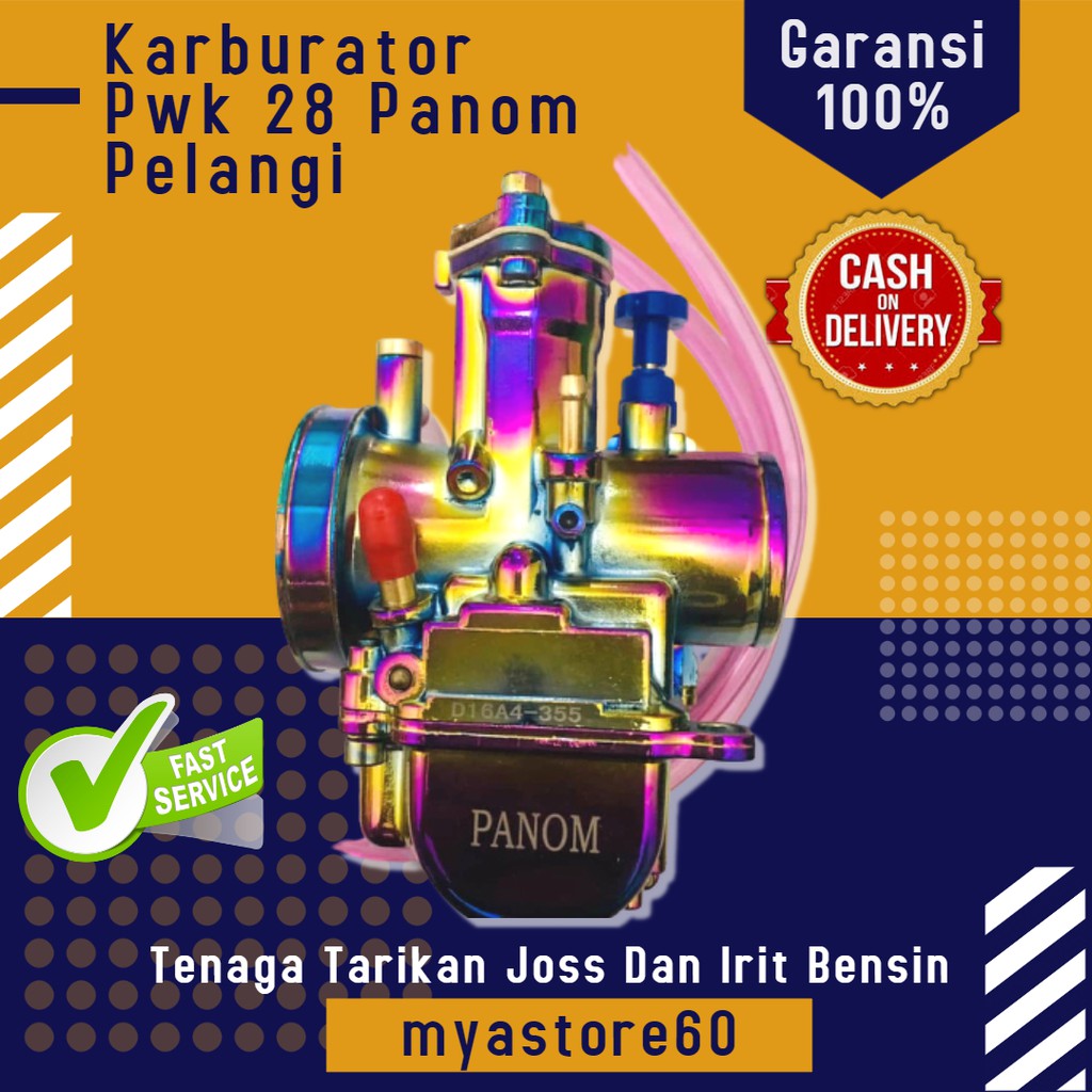 [ORIGINAL] Karburator Pwk 28 Panom Pelangi Blue X Karbu Pwk28 Rainbow Thailook Garansi