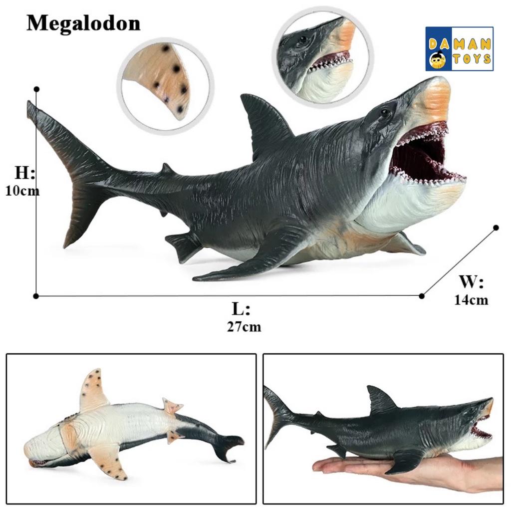 Hiu Megalodon Shark Mainan Simulasi Hewan Laut Action Figures Jurassic Dinosaurus Dinosaur World