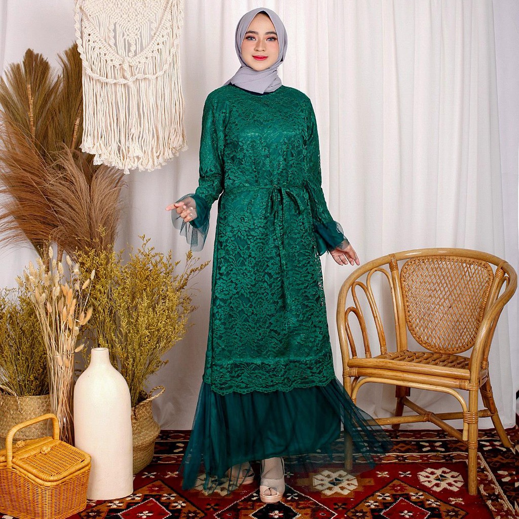 (Jamin RealPic) RATUTU Maxi BRUKAT CORNELI TULANG GAMIS DRESS KEBAYA LARKI KONDANGAN SERAGAM / Kebaya / Dress Muslim Pesta / Gamis Kondangan