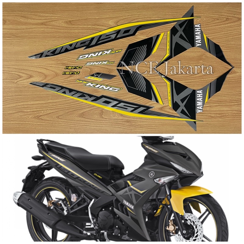 STIKER STRIPING MOTOR MX KING 2017 ABU GRAY GREY LIS KUNING