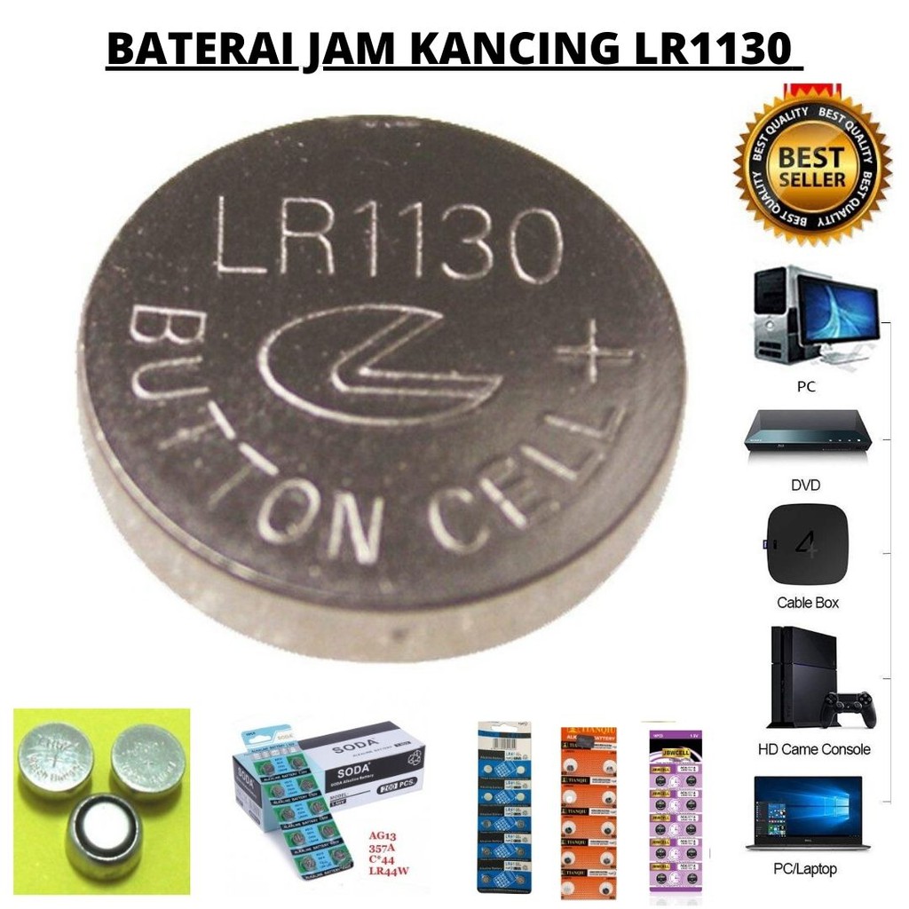 Baterai Jam Kancing Serbaguna LR41 LR44 LR521H LR920H LR1130 1 PCS 111107