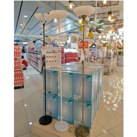 Standing lamp eglo Ace Hardware Best Seller / LAMPU LANTAI MINIMALIS SUDUT BERDIRI EGLO UP ACE HARDWARE / FLOOR LAMP UP2 NICKLE-MATT 82842 / Lampu Berdiri / Lampu Lantai Eglo Up / Lampu Hias Mewah / Lampu Sudut