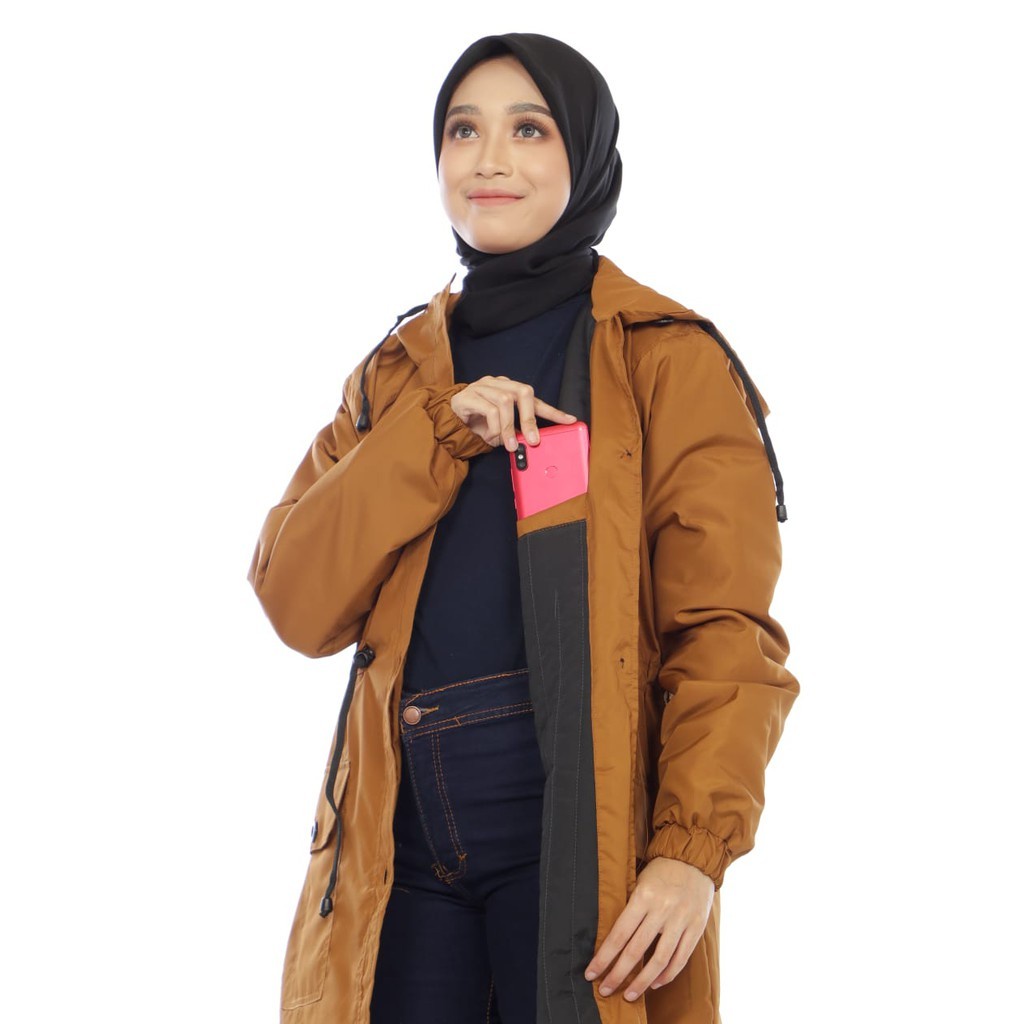 Jaket Parka Wanita Lengan Pajang Lovely Muslimah Hijabers Hoodie Syari A105