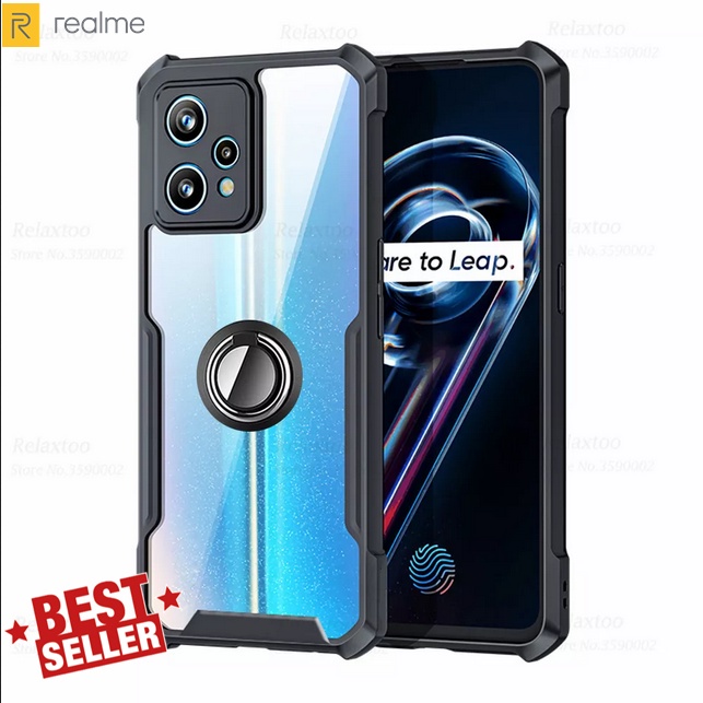 Case Realme 9 Pro / 9 Pro Plus Clear Acrylic Transparan Ring Magnetic Bumper Phone Cover