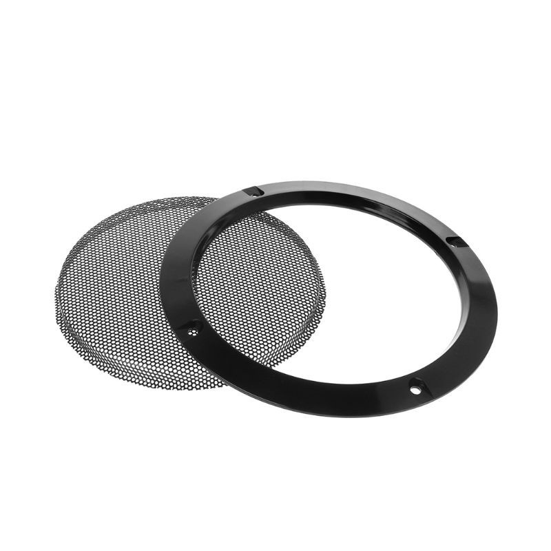 btsg 2PCS Protective Speaker Cover Steel Mesh Grille Grills Decorative Circle DIY Accessories Black