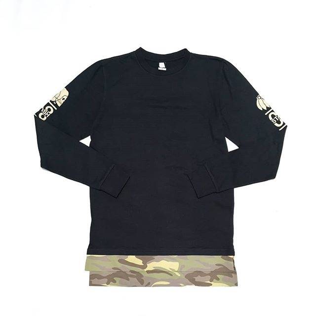 StashHouse Layered Longsleeve Tee (Black Army)