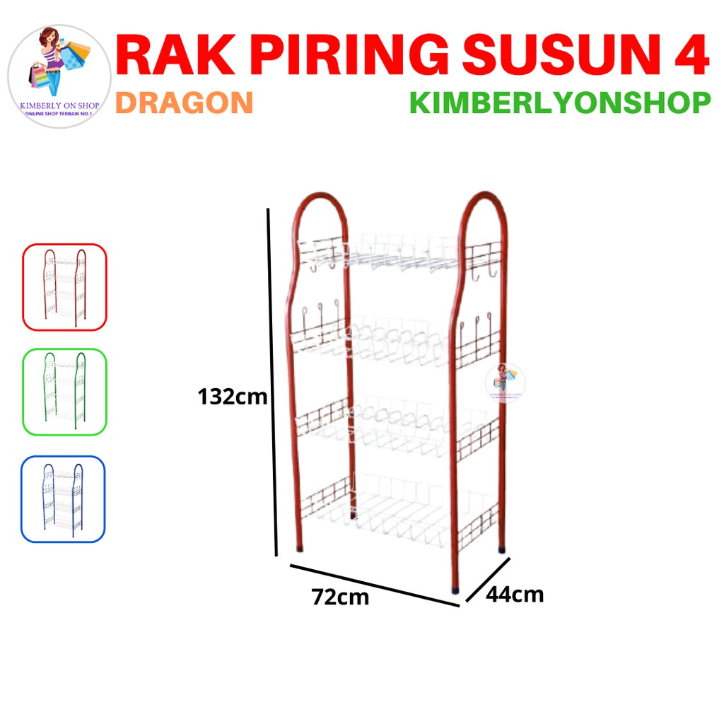 Rak Piring Dapur Susun 4 Naga Dragon