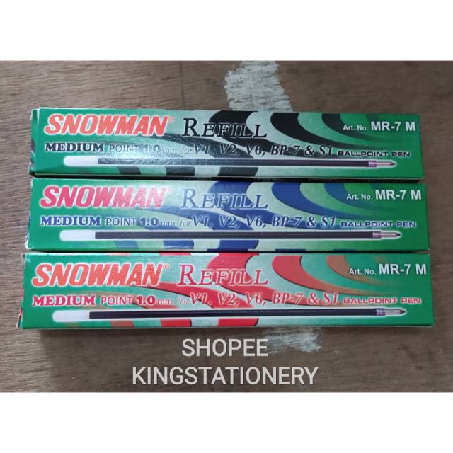

[ PACK ] Isi Pen / Refill Snowman 1,0 mm (tebal) isi 12 pcs