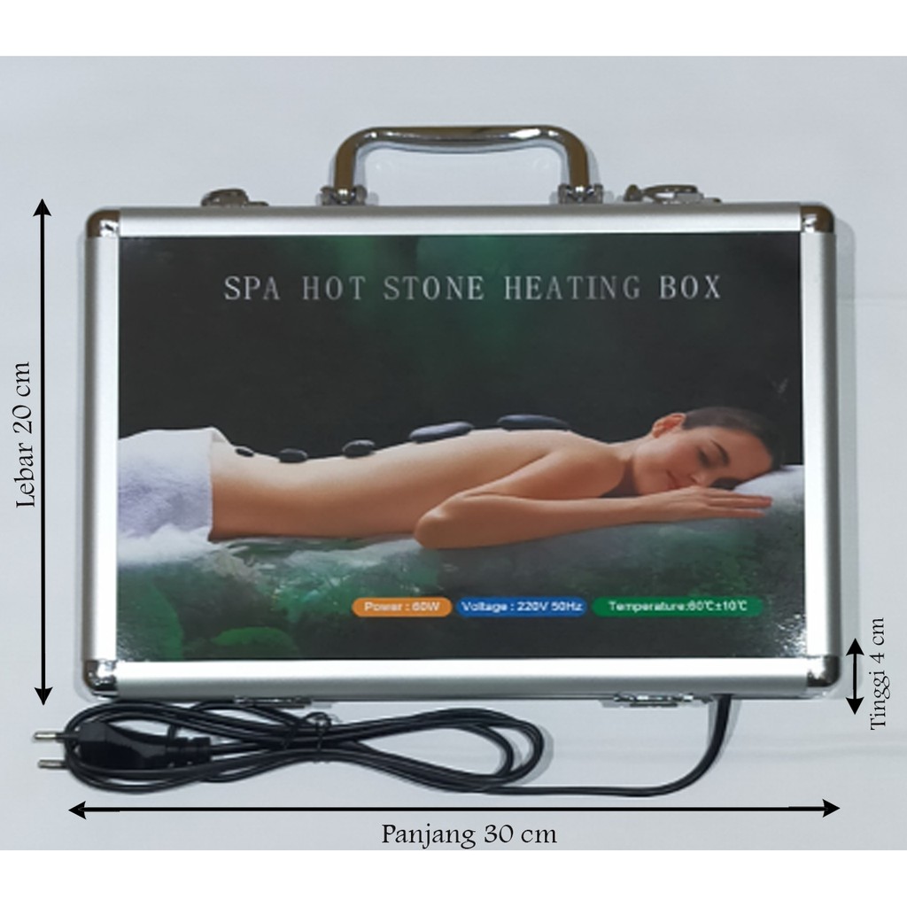 Hot Stone Massage 18 Pcs Plus Spa Hot Stone Heating Box ( Paket Box 2 ) | Hot Stone | Massage | Spa | Batu Kesehatan