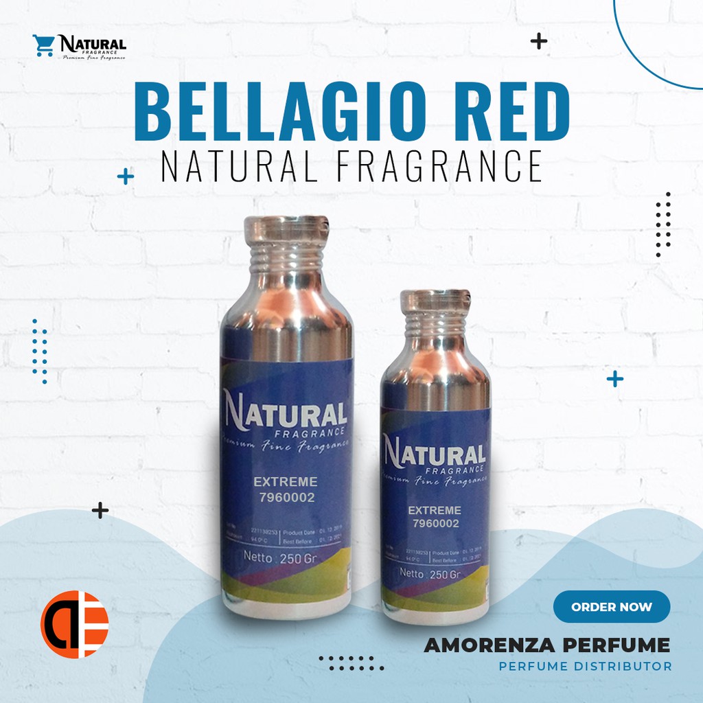 BIBIT PARFUM MURNI BELLAGIO RED - BELARED NATURAL FRAGRANCE 250 ML SEGEL PABRIK