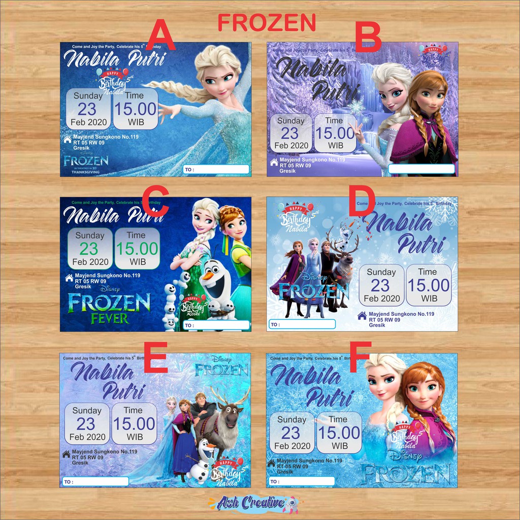 UNDANGAN ULTAH FROZEN