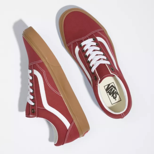 Sepatu Sneakes Pria Wanita Sepatu Old Skool Gum Maroon Sepatu Murah