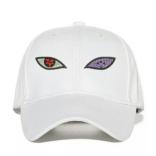 Topi baseball anime naruto uchiha sasuke sharingan dan rinnegan mata