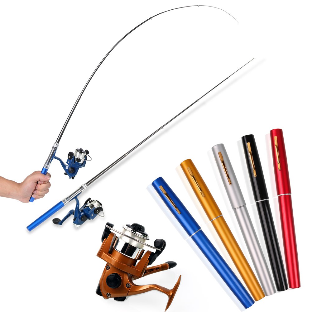 Sougayilang Aluminium Alloy Pocket Pen Shape Fishing Rod Pole dengan Reel Combo Joran Pancing Reel Set pancingan set lengkap