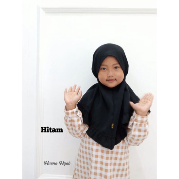 [HUSNA HIJAB] Jilbab Anak  Bahan Wolfis / Kerudung Anak Kriwil / Jilbab Anak