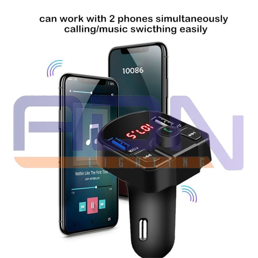 M9 2 Port USB Car Charger Handsfree Bluetooth FM Transmitter Mobil Rp85.000
