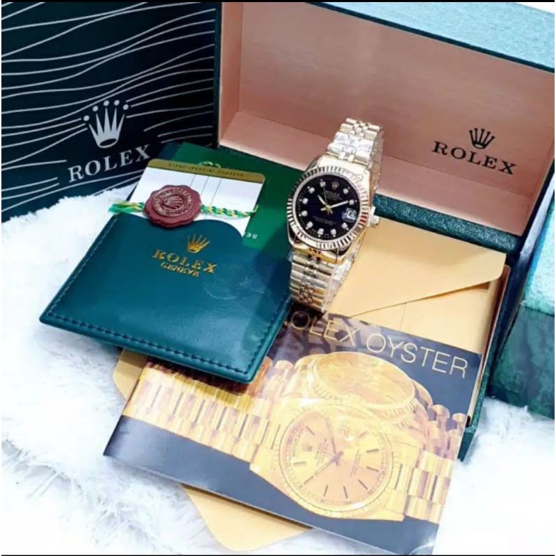 Jam Tangan Rolex / Jam Tangan Wanita Paket Box - Paper Bag - Kartu Garansi - Pernix