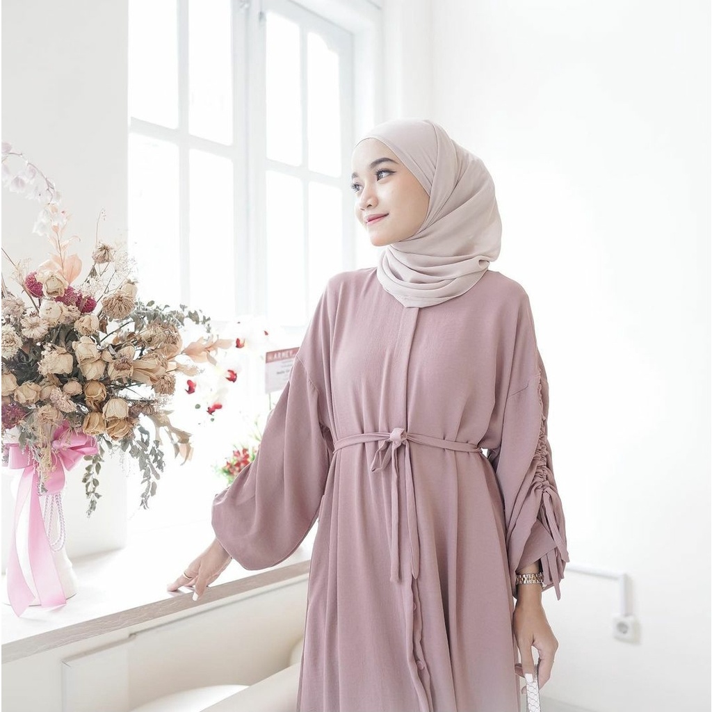 (MGA) GAMIS SILVIA ATASAN WANITA FULL KANCING SERUT CRINCLE AIRFLOW