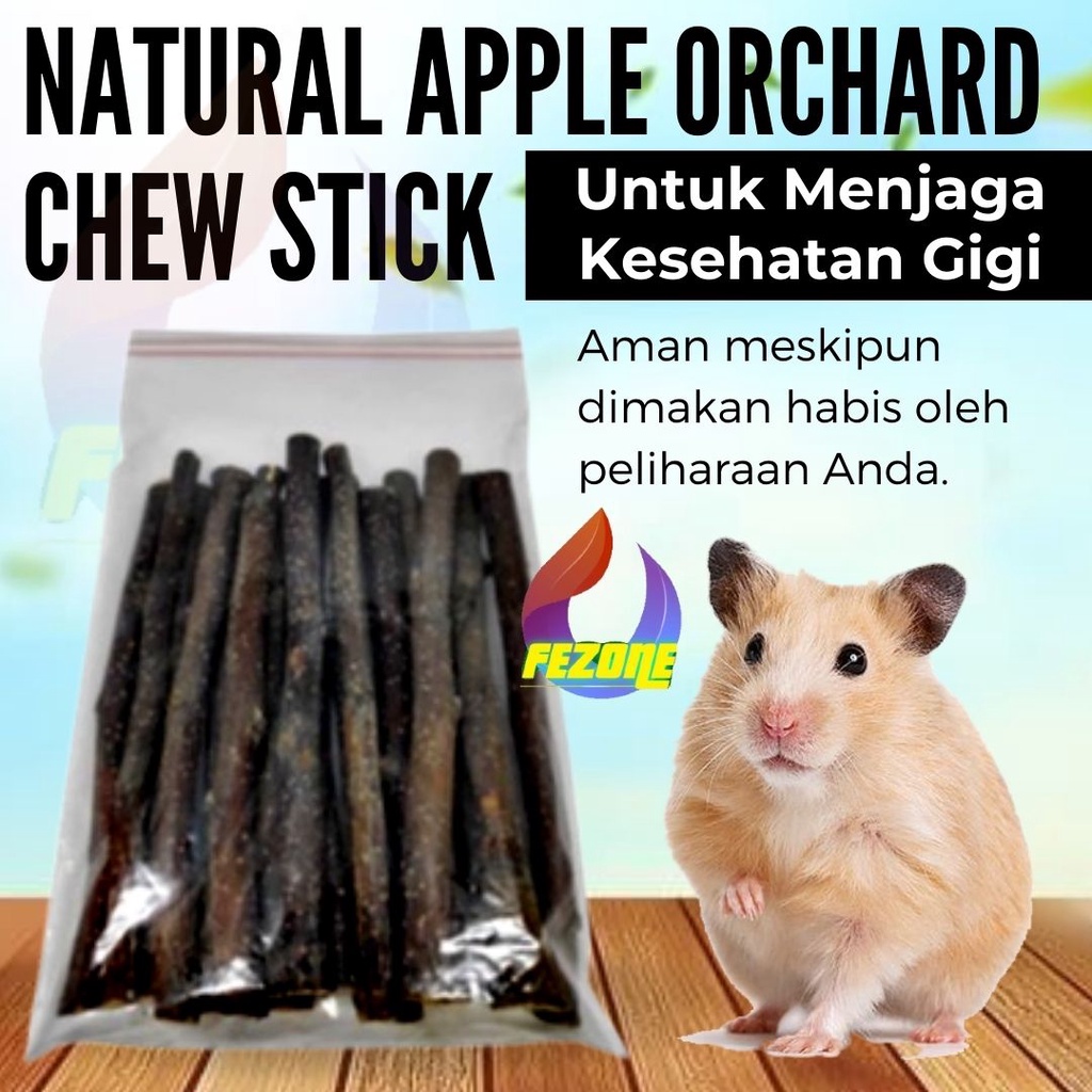NATURAL APPLE ORCHARD CHEW STICK ASAH GIGI HAMSTER CHINCILLA TUPAI KELINCI FEZONE