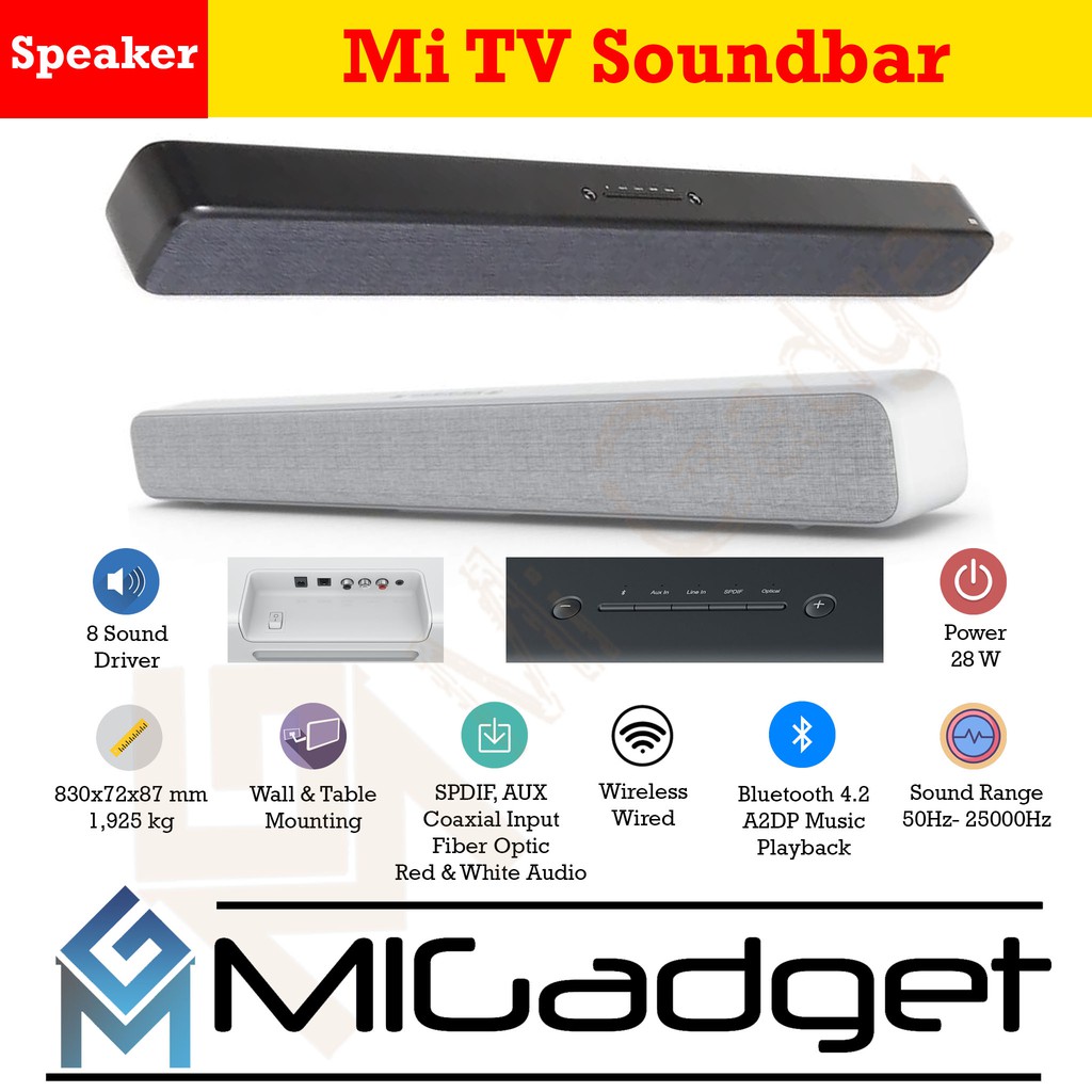 TV Soundbar Mi Soundbar Bluetooth and Wired with 8 Speakers