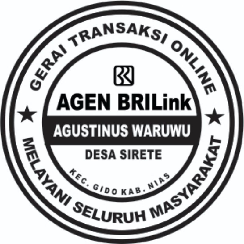 Stempel Agen Brilink, agen bni, mandiri agen, bca