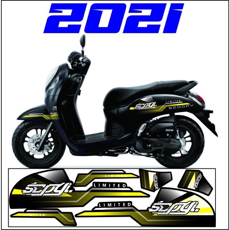 VARIASI STRIPING STICKER SCOOPY 2017-2021 VARIASI SIMPLE LIS KUNING -INDIGO01-