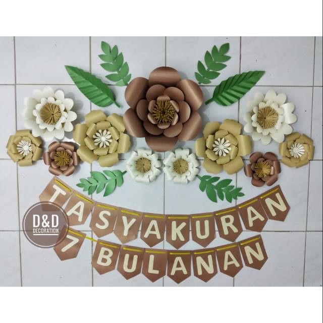 Paperflower & bunting flag tasyakuran 7 bulanan