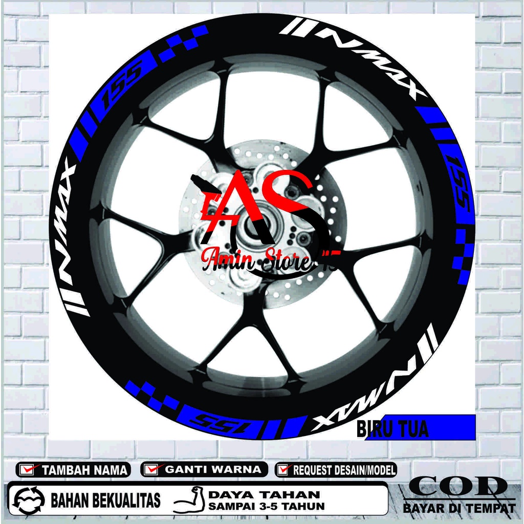Stiker Velg Nmax, Stiker Lis Variasi Velg Yamaha Nmax, Stiker Velg Variasi Reflektif Yamaha Nmax
