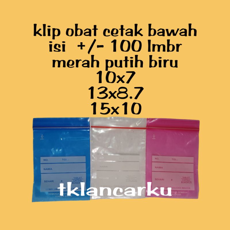 

klip cetak bawah 13x8.7 isi kurleb 100 lembar