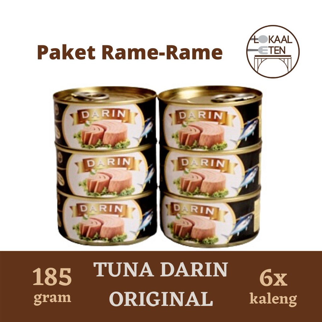 

TUNA DARIN Paket 6 pcs Ikan Tuna Dalam Minyak Makanan Kaleng 185 g - Original