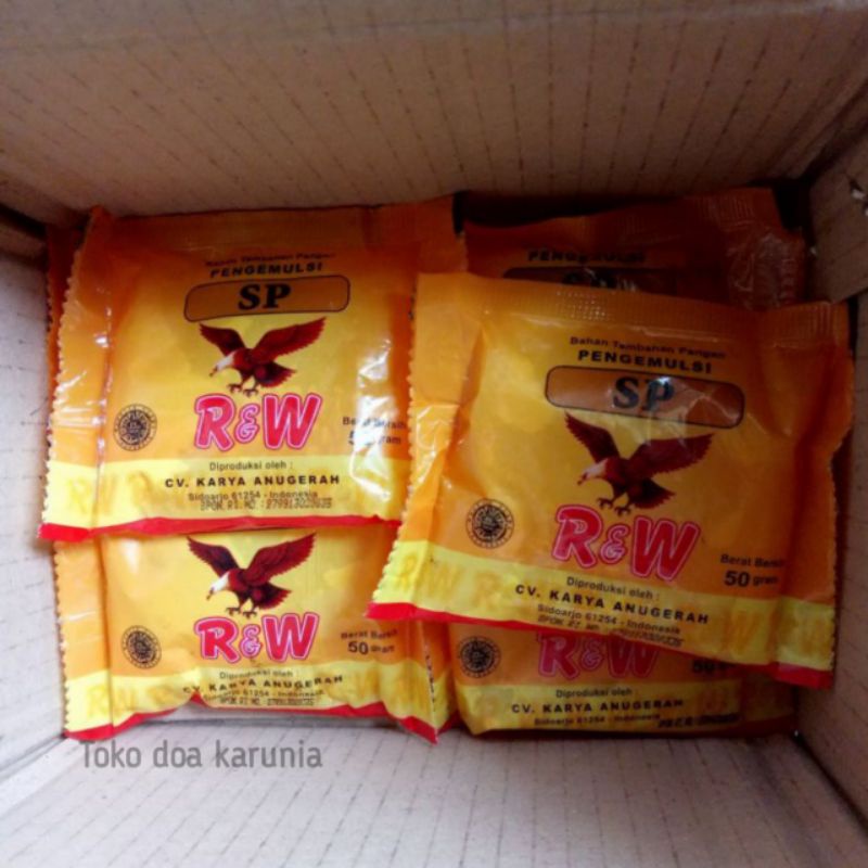 

Pengembang Kue SP & Ovalet Merk RAJAWALI/R&W Kemasan 50gr dan 25gr