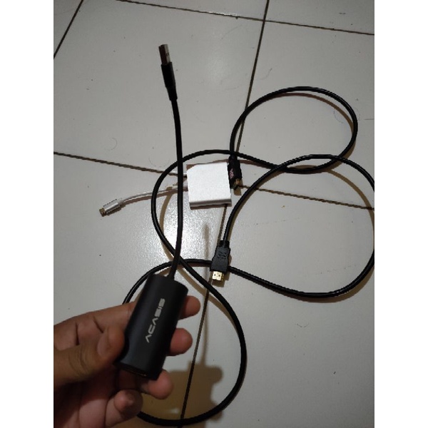 1 set alat streaming ,kabel hdmi ,acasis video capture dan otg type C
