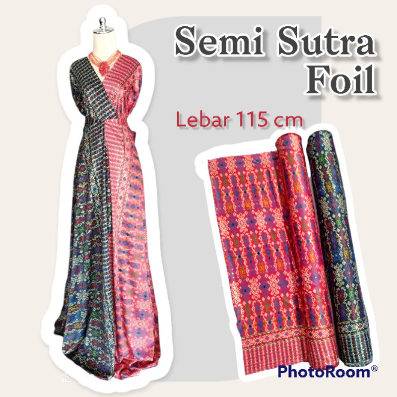 Kain Semi Batik Semi Sutra Foil motif songket halus lembut adem jatuh 05