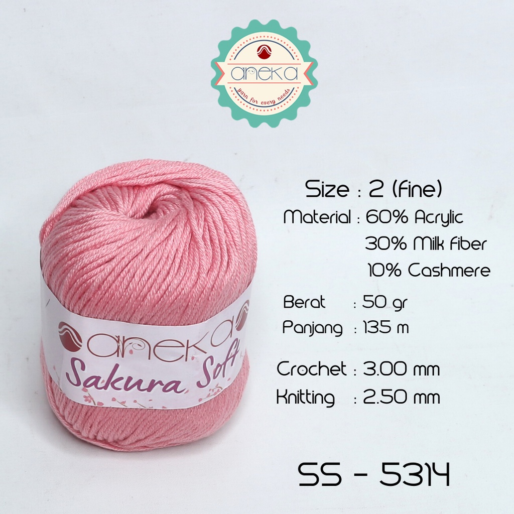 Benang Rajut Sakura Soft / Silk Cotton Milk Cotton Yarn - 5314