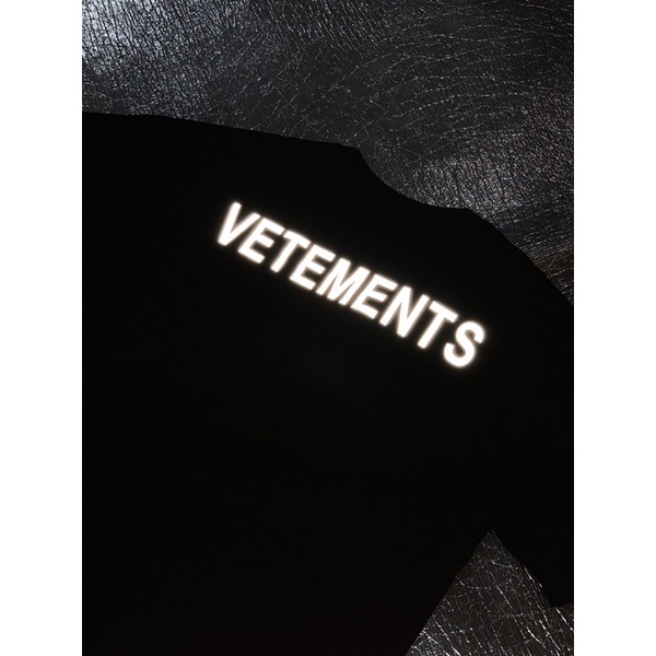 VETEMENTS BLACK STAFF REFLECTIVE TEE