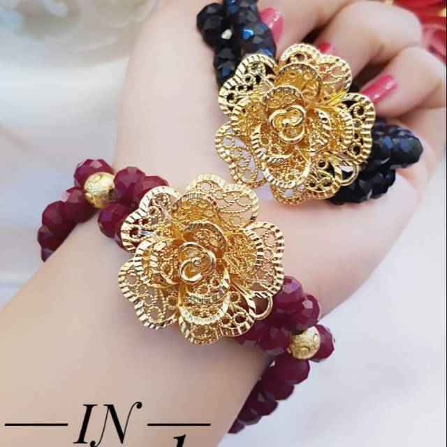 Gelang batu gik lapis emas 24k 1504