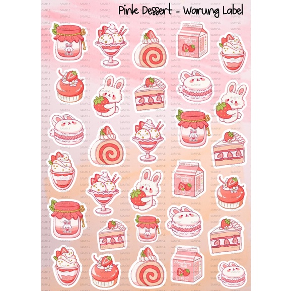 

Sticker pink dessert - sticker deco - bullet jurnal - sticker lucu - sticker murah - bujo - special edition - waterproof