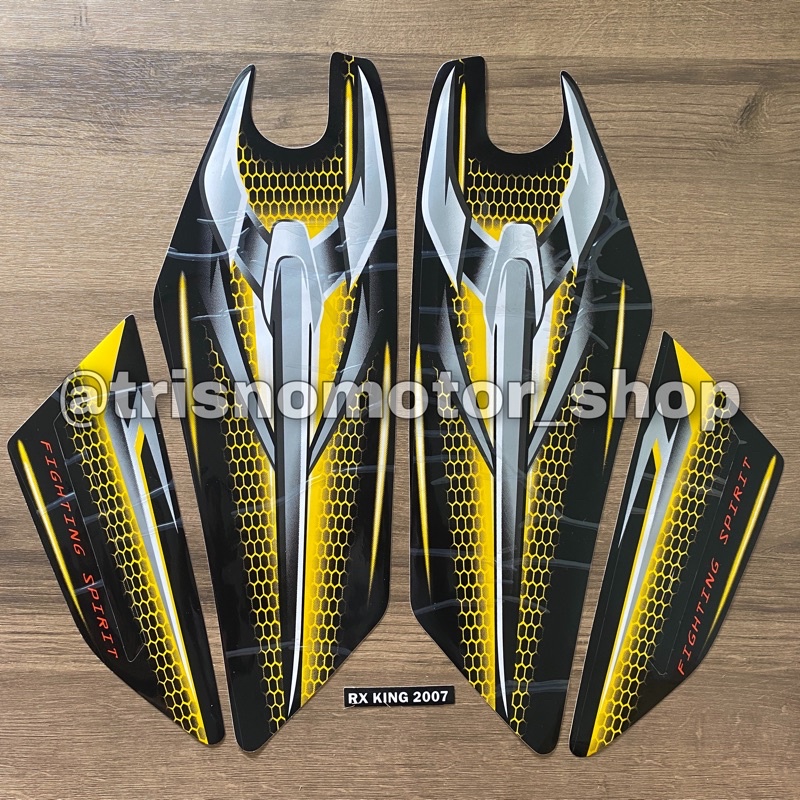 STICKER STRIPING LIS LES POLET BODY MOTOR YAMAHA RX KING 2007 HITAM KUNING