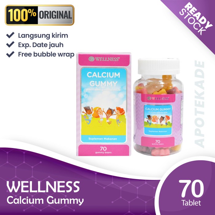 Wellness Calcium Gummy Isi 70 /Vitamin Anak Vit Anak -