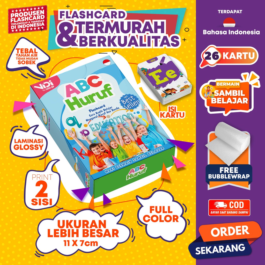 [1KG = 9PCS] VIDI Flashcard / Flash Card / Mainan Edukasi Kartu Pintar Anak Balita Lengkap