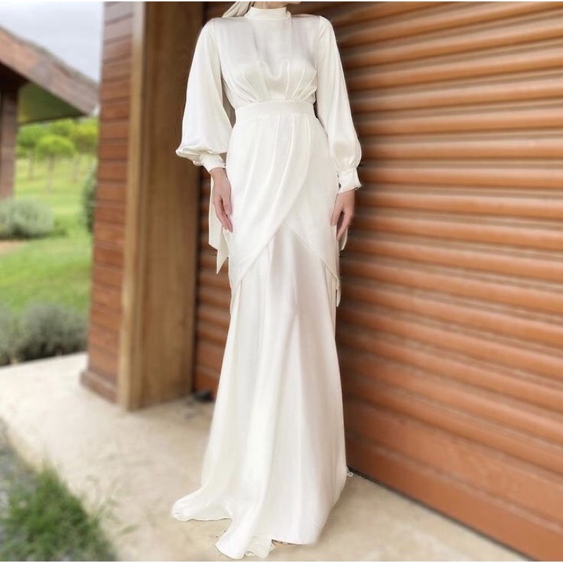 ZOYA GOWN - Gaun pesta muslim satin dress party mewah elegant mengkilap mermaid dress classy big siz