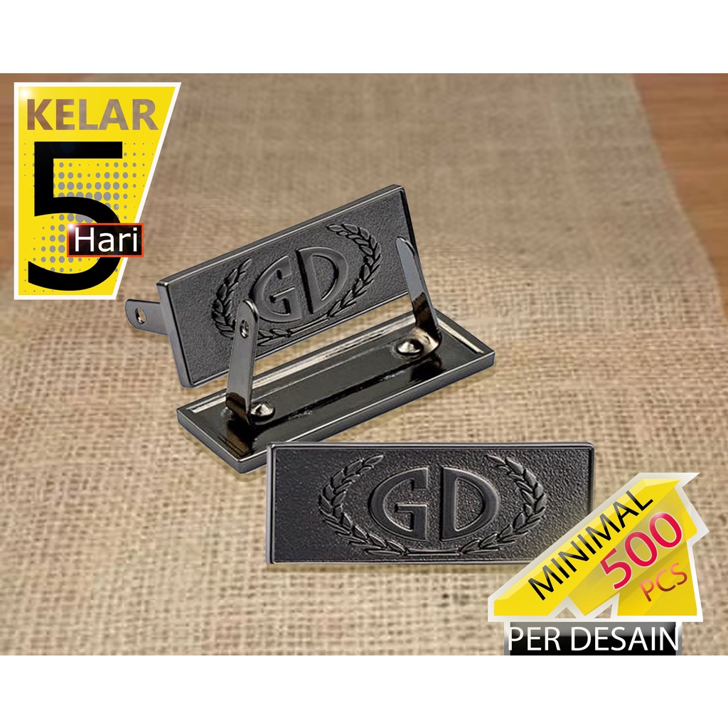 Pabrik label plat buat kantong dan tas metal klip aksesoris produk kantong menambah chemistri produk