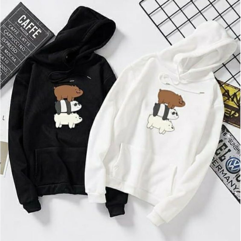 Stacked Up Bear Sweater Hoodie Fleece Cutess