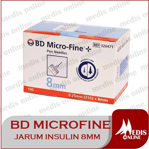 Jarum Insulin / BD microfine / micro fine pen needle / Ultrafine BOX / Biru 8MM