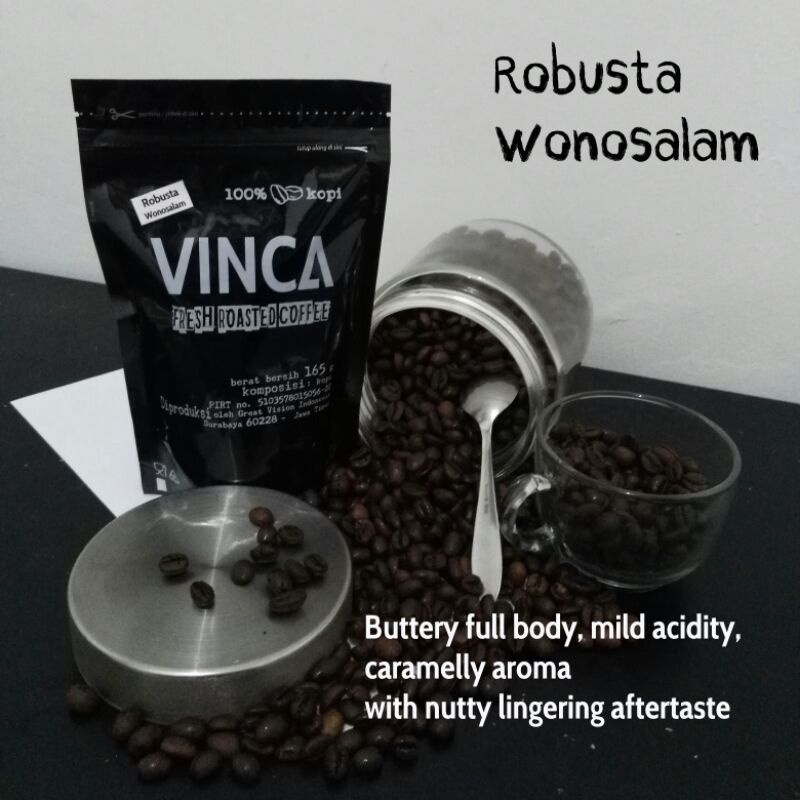 

Vinca kopi Robusta Wonosalam 820 gram (level roasting sesuai pesanan)