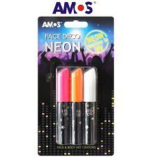 

BODY ART AMOS FACE DECO 3 NEON COLORS CARD(10MM)(WH+OR+PK) FD10B3-ND ORIGINAL2